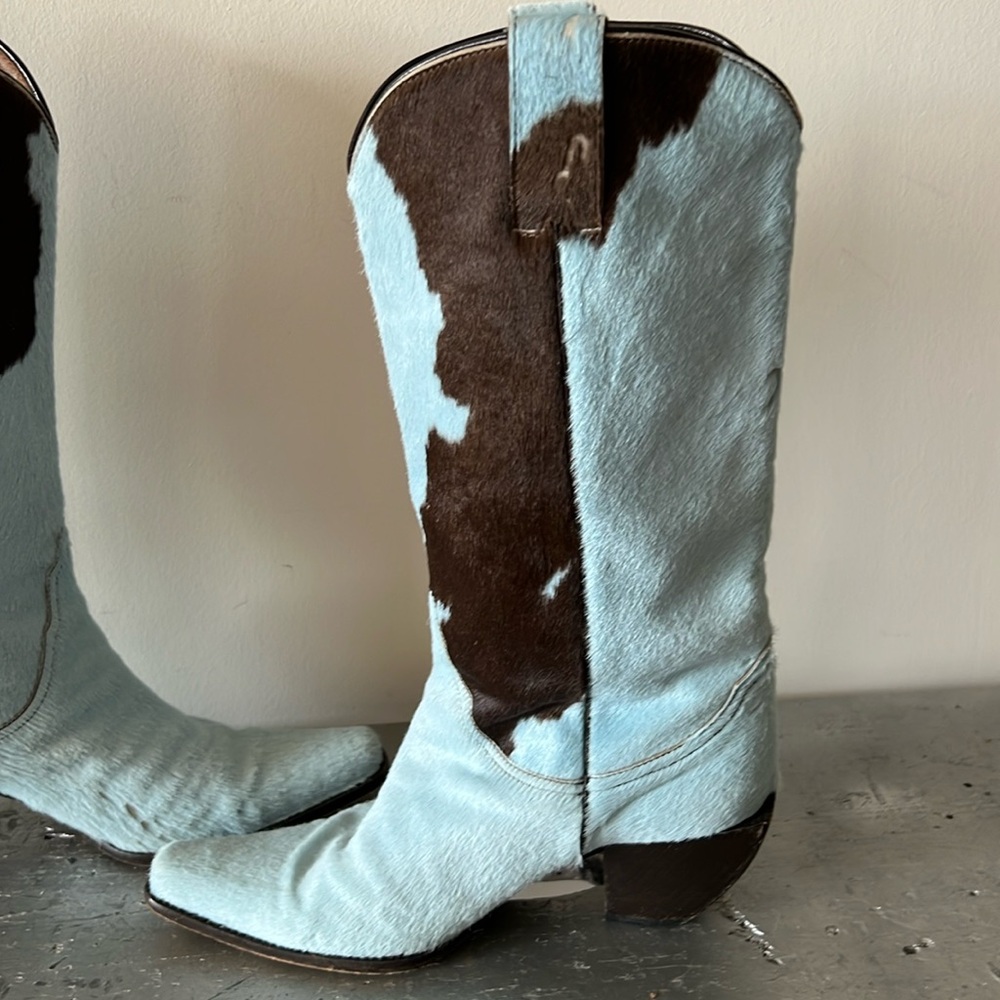 Vintage Cowboy Boots- Calf Hair Ponyhair Cowhide - Picture 8 of 17